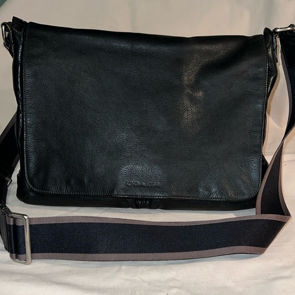 Coach HERITAGE WEB LEATHER MESSENGER - Picture 1 of 12